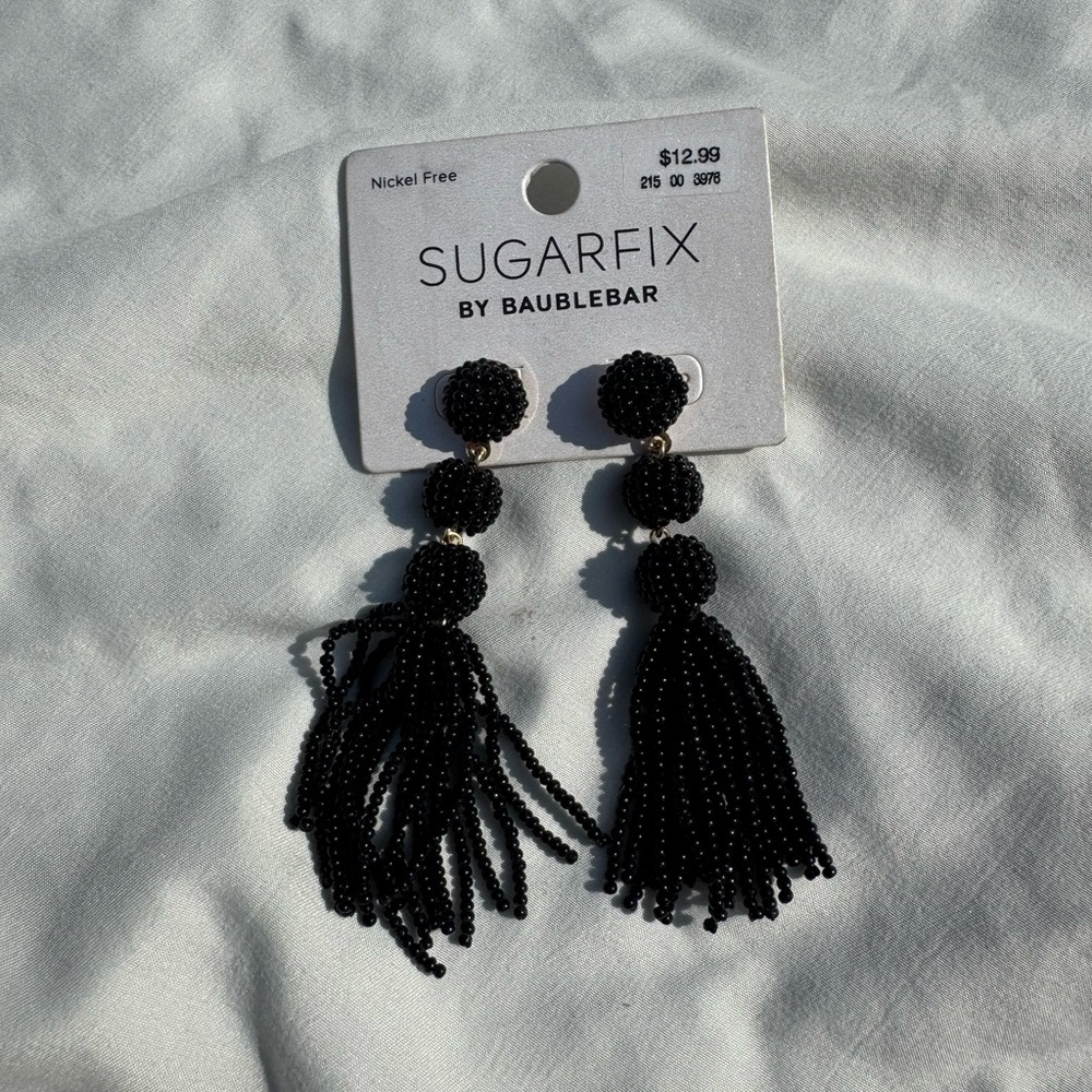 BAUBLEBAR - Sugarfix Black Beaded Tassel Earrings